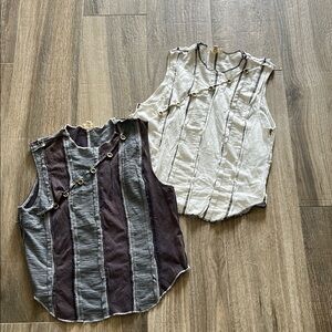 POL Black and White Striped Crop Tops